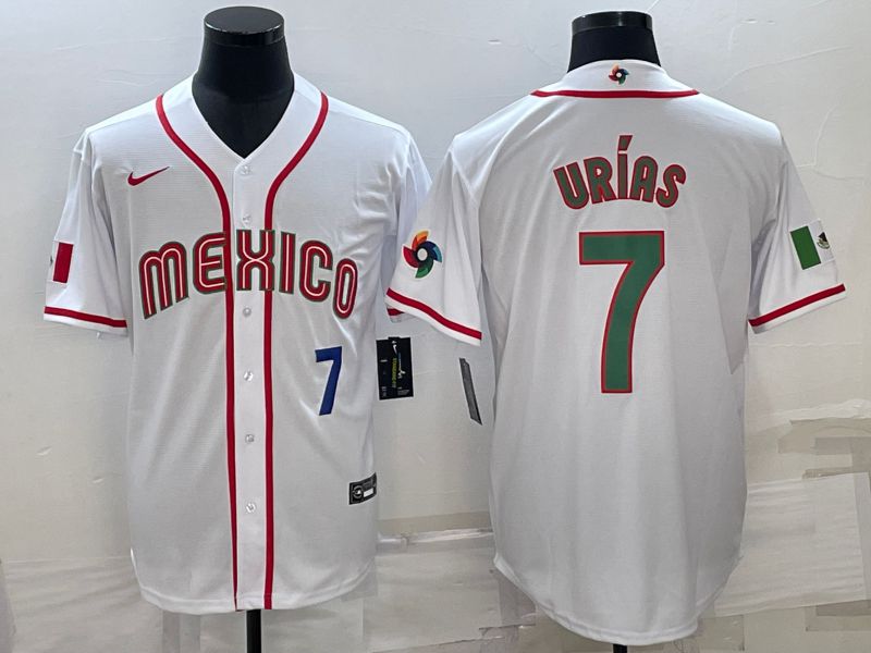 Men 2023 World Cub Mexico #7 Urias White Nike MLB Jersey10->more jerseys->MLB Jersey